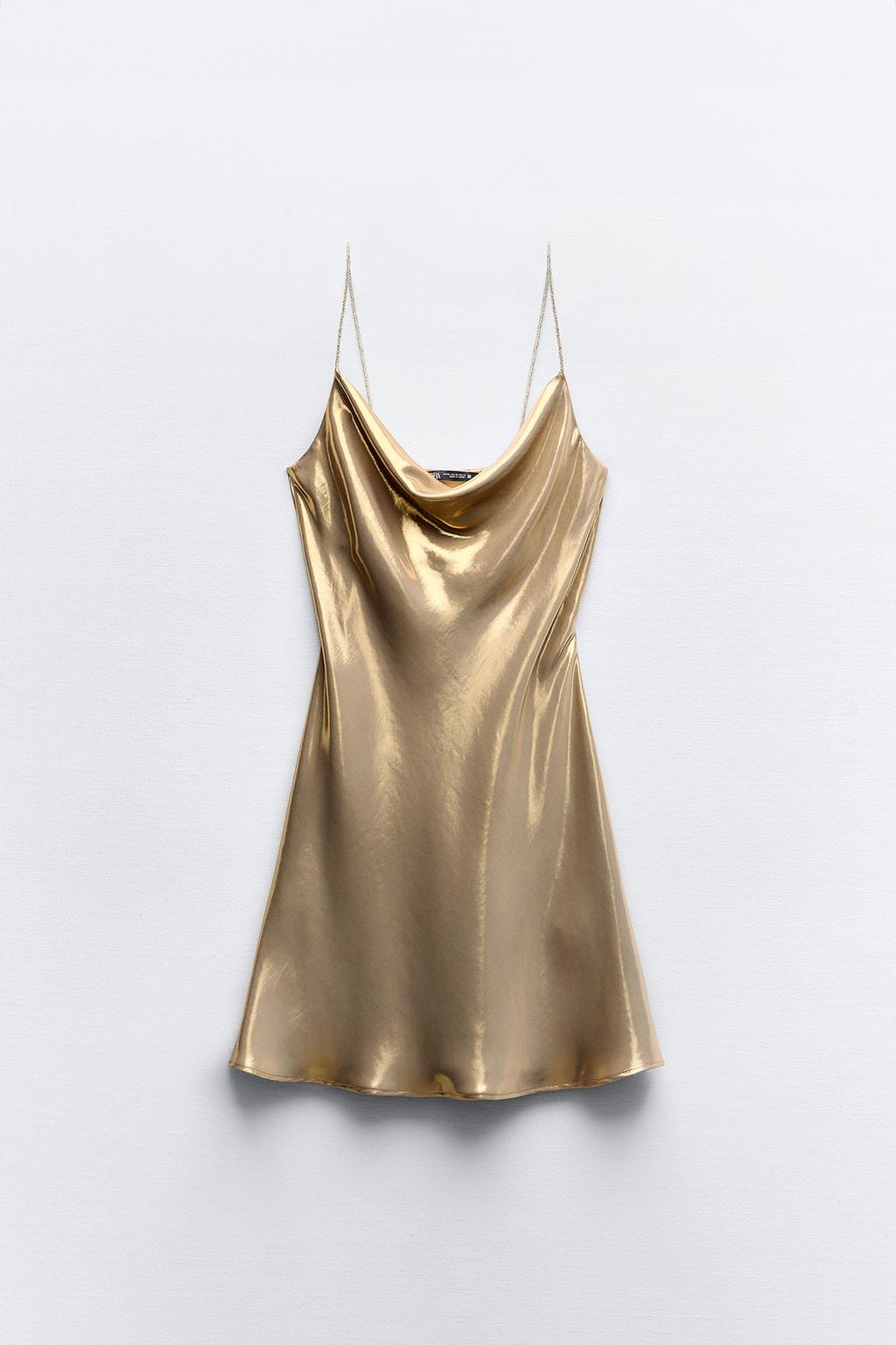 Foil Mini Dress with Rhinestone Straps - Endless - UAE Rental and Resale for Women's Fashion