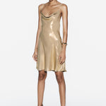 Foil Mini Dress with Rhinestone Straps - Endless - UAE Rental and Resale for Women's Fashion