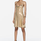 Foil Mini Dress with Rhinestone Straps - Endless - UAE Rental and Resale for Women's Fashion
