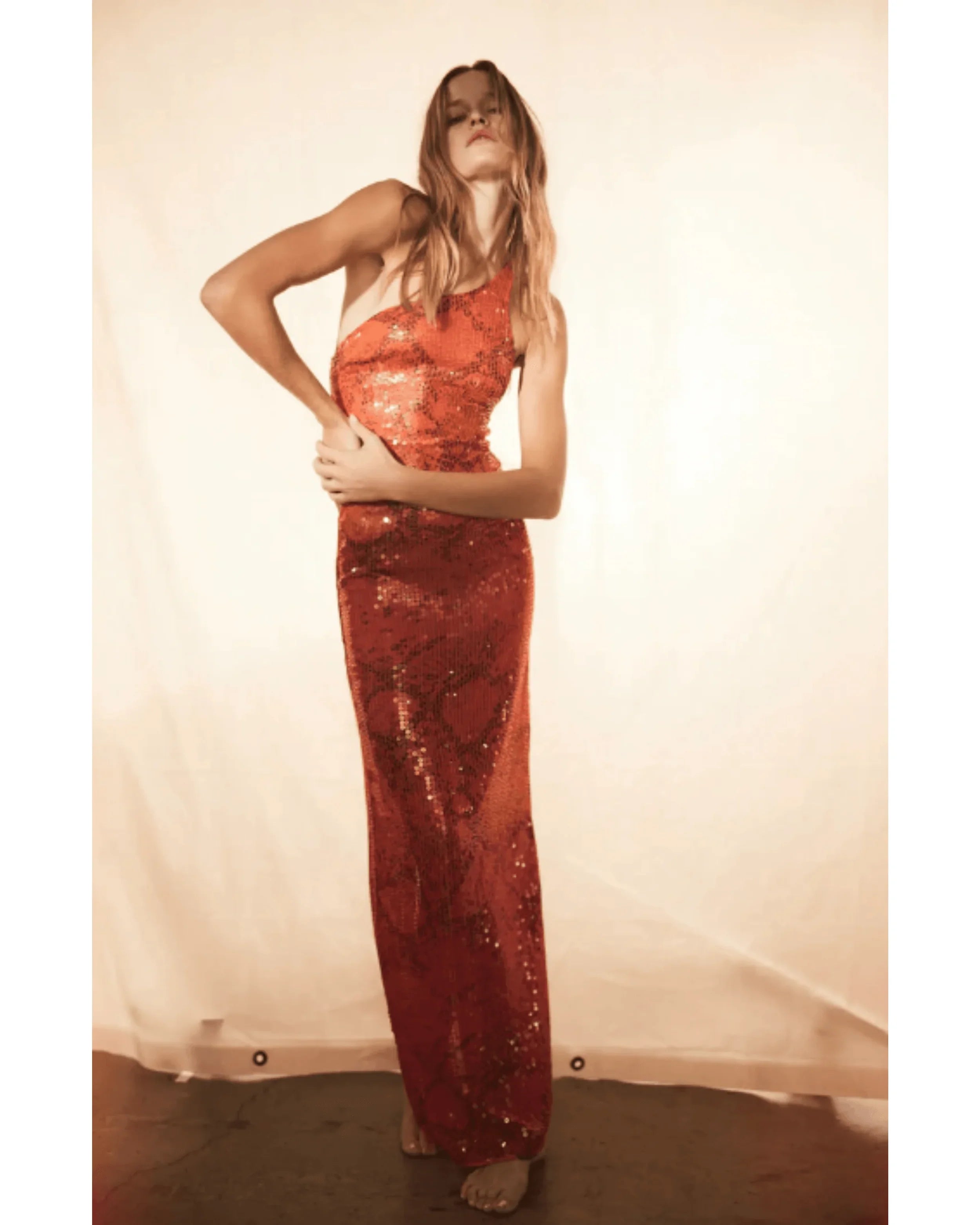 Fransisco Dress in Tangerine - Endless - UAE Rental and Resale for Women's Fashion