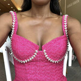 Fuchsia Boucle Diamante Bust Dress - Endless - UAE Rental and Resale for Women's Fashion