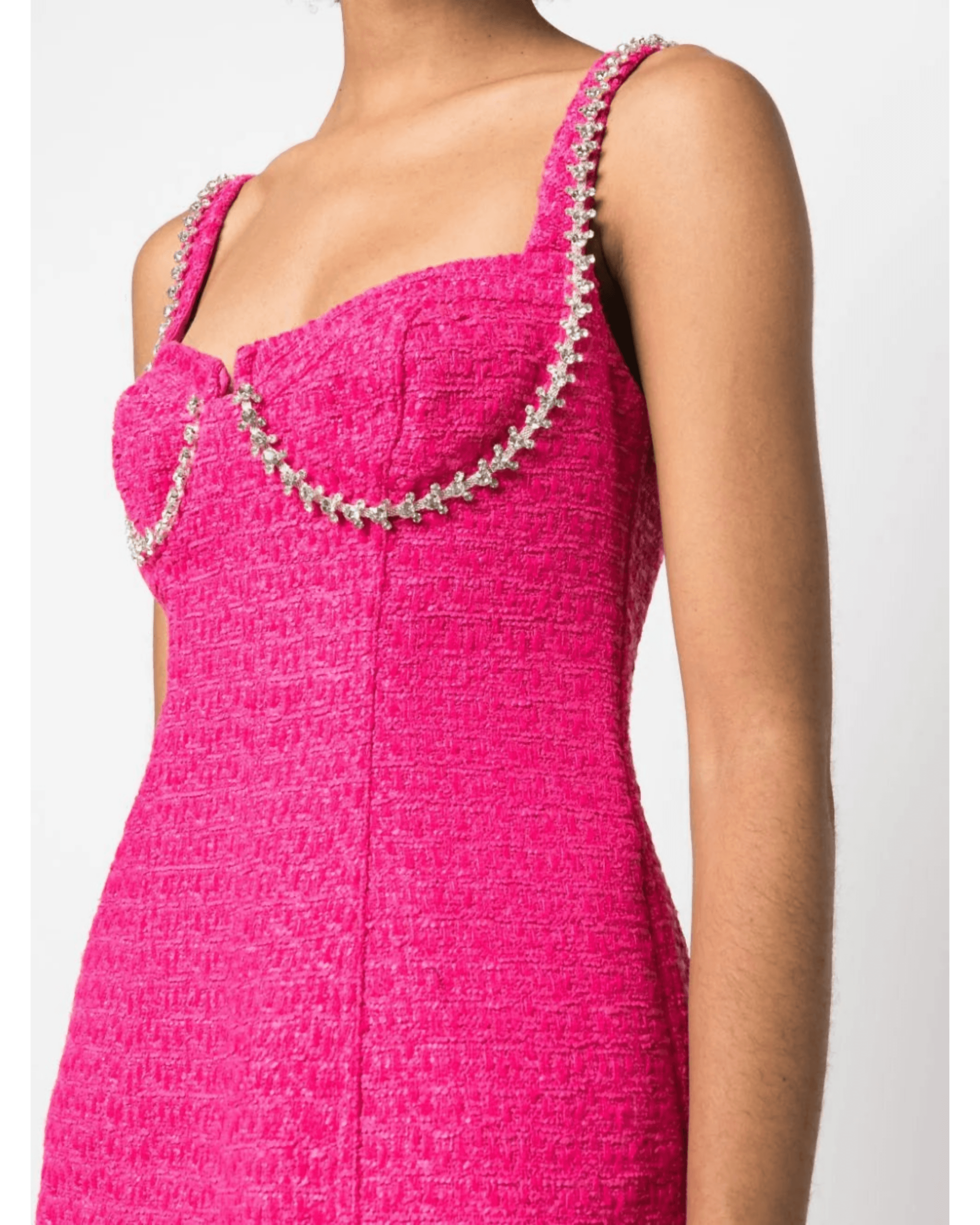 Fuchsia Boucle Diamante Bust Dress - Endless - UAE Rental and Resale for Women's Fashion