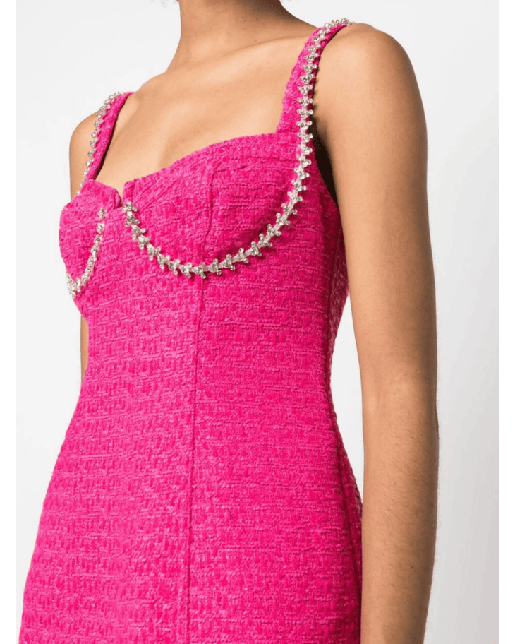 Fuchsia Boucle Diamante Bust Dress - Endless - UAE Rental and Resale for Women's Fashion