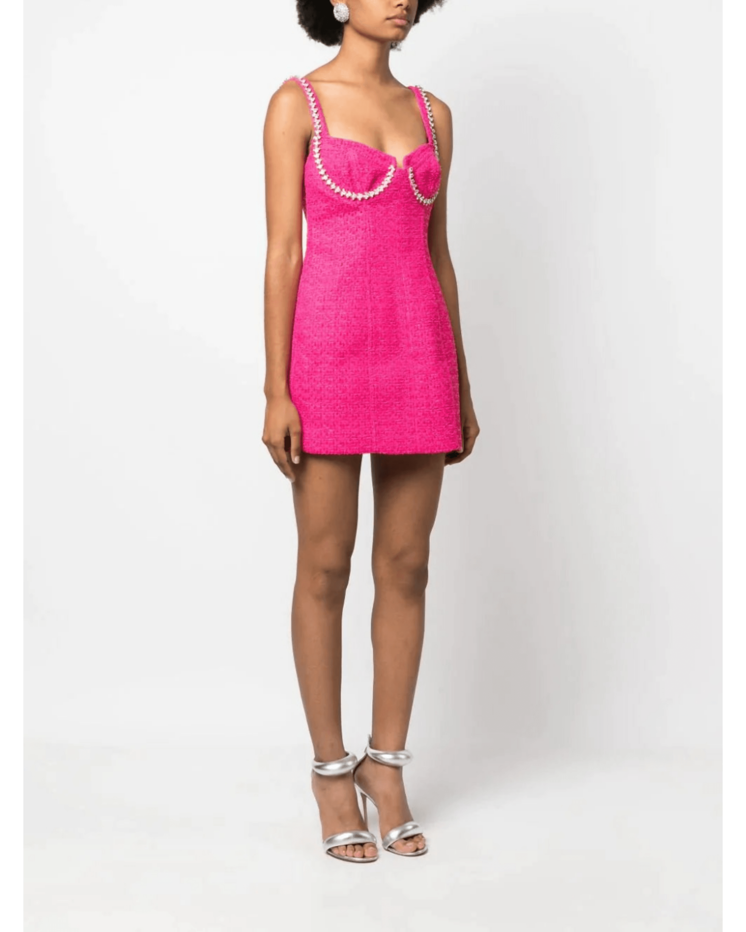 Fuchsia Boucle Diamante Bust Dress - Endless - UAE Rental and Resale for Women's Fashion