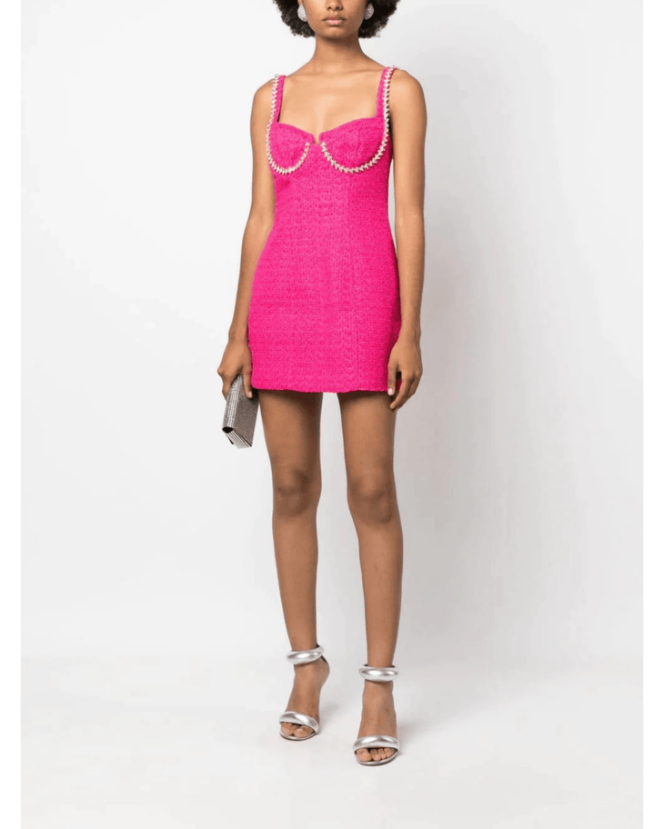 Fuchsia Boucle Diamante Bust Dress - Endless - UAE Rental and Resale for Women's Fashion