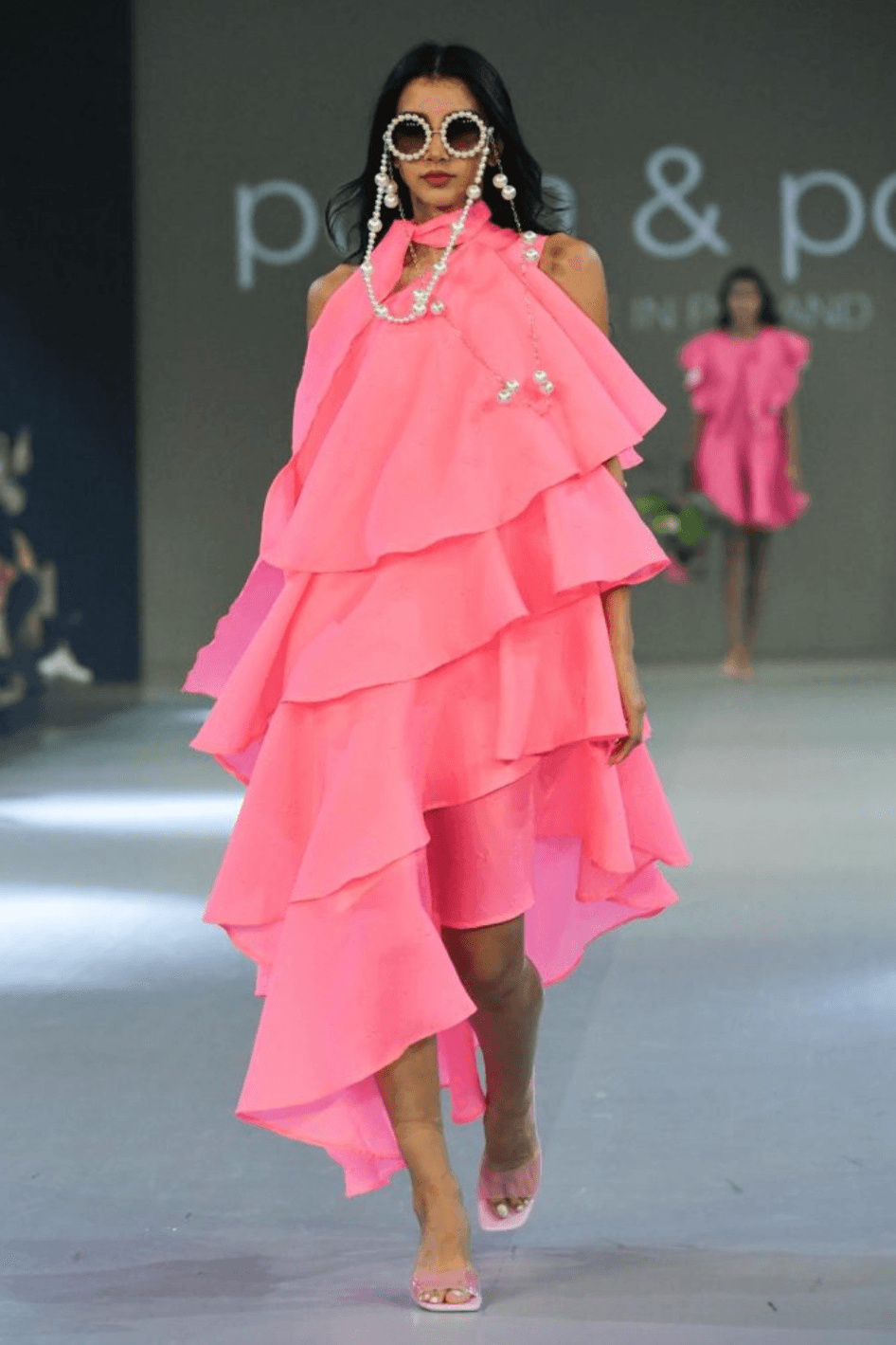 Fuschia Tiered Midi Dress - Endless - UAE Rental and Resale for Women's Fashion