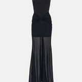 Ruched Waistline Strapless Maxi Dress