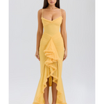 Gabbi Apricot Ruffled Front Gown - Endless - UAE Rental and Resale for Women's Fashion
