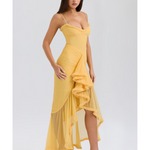 Gabbi Apricot Ruffled Front Gown - Endless - UAE Rental and Resale for Women's Fashion