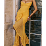 Gabbi Apricot Ruffled Front Gown - Endless - UAE Rental and Resale for Women's Fashion
