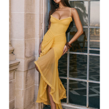 Gabbi Apricot Ruffled Front Gown - Endless - UAE Rental and Resale for Women's Fashion