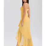 Gabbi Apricot Ruffled Front Gown - Endless - UAE Rental and Resale for Women's Fashion