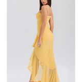 Gabbi Apricot Ruffled Front Gown - Endless - UAE Rental and Resale for Women's Fashion