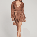 Gabrielle Sequin Robe in Bronze - Endless - UAE Rental and Resale for Women's Fashion
