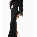 Garbo Feather-trim Maxi Dress - Endless - UAE Rental and Resale for Women's Fashion