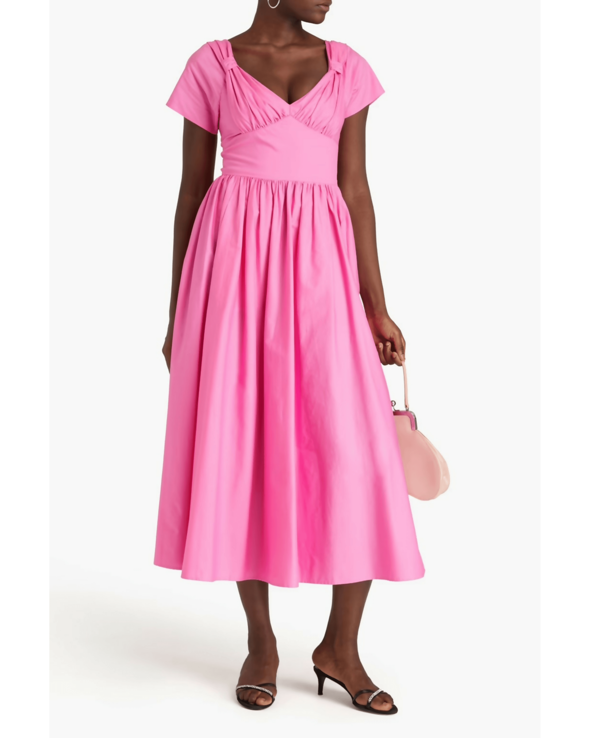 Gathered Cotton-Blend Midi Dress - Endless - UAE Rental and Resale for Women's Fashion
