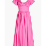 Gathered Cotton-Blend Midi Dress - Endless - UAE Rental and Resale for Women's Fashion