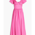Gathered Cotton-Blend Midi Dress - Endless - UAE Rental and Resale for Women's Fashion