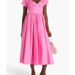 Gathered Cotton-Blend Midi Dress - Endless - UAE Rental and Resale for Women's Fashion