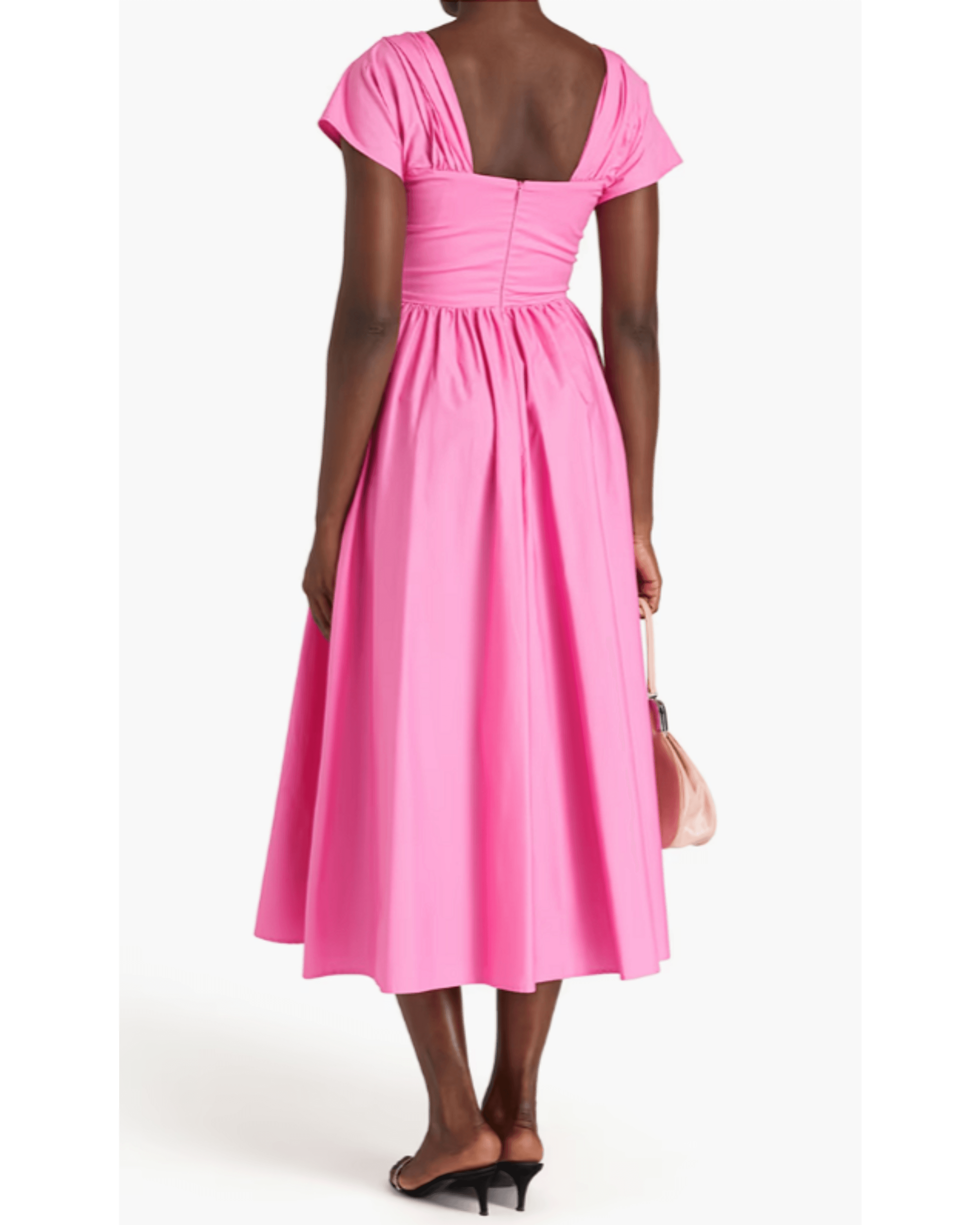 Gathered Cotton-Blend Midi Dress - Endless - UAE Rental and Resale for Women's Fashion
