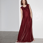 Gathered-neck Velvet Dress - Endless - UAE Rental and Resale for Women's Fashion
