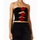 Gatsby Top in Stretch Velvet - Endless - UAE Rental and Resale for Women's Fashion