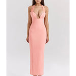 Gianina Sorbet Crepe Halter Maxi Dress - Endless - UAE Rental and Resale for Women's Fashion