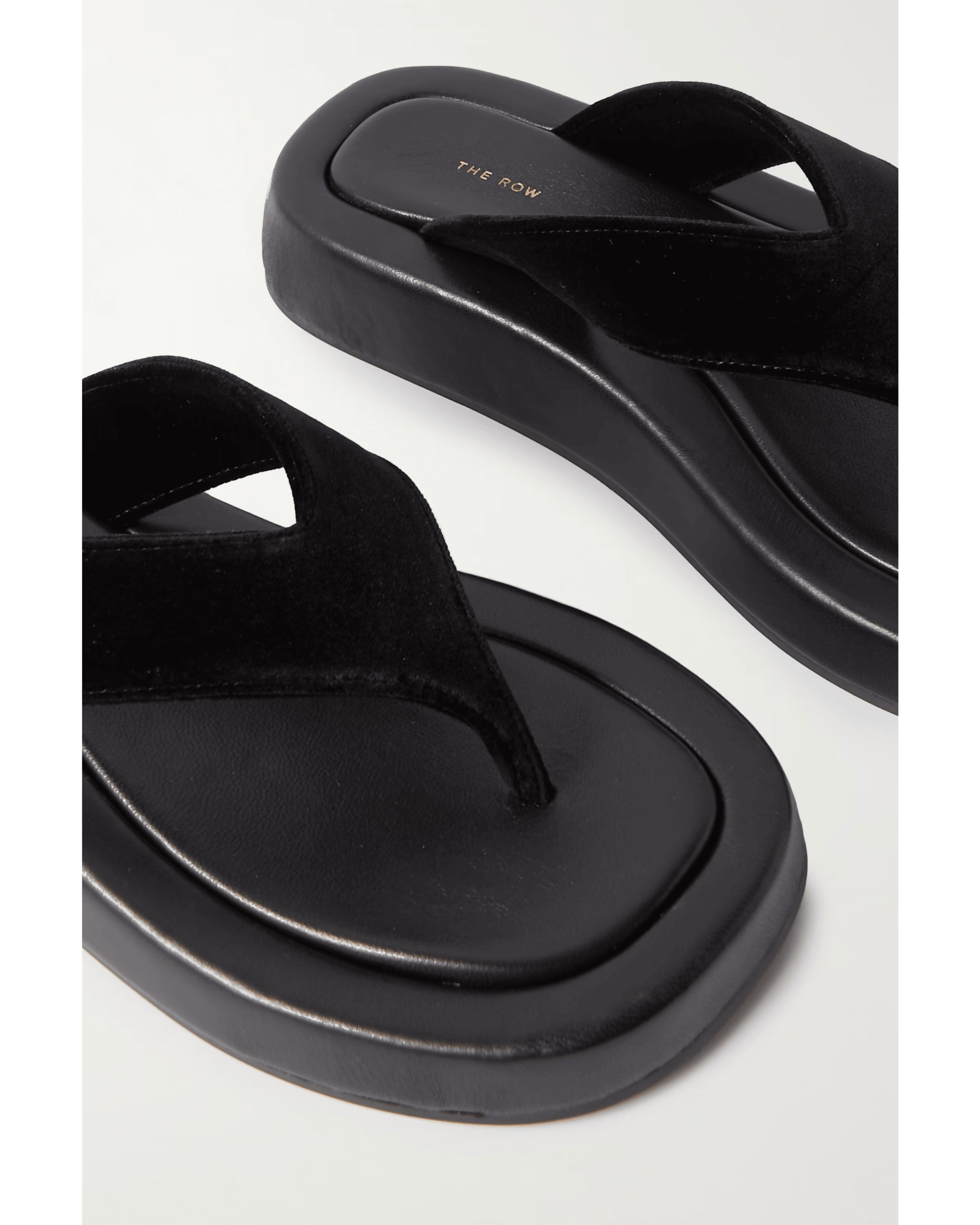 Ginza Leather and Velvet Platform Flip Flops - Endless - UAE Rental and Resale for Women's Fashion