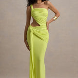 Giovanna Lime Green Asymmetric Maxi Dress With Wrap Skirt - Endless - UAE Rental and Resale for Women's Fashion