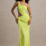 Giovanna Lime Green Asymmetric Maxi Dress With Wrap Skirt - Endless - UAE Rental and Resale for Women's Fashion