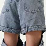 Ashton Cut-out Jeans in light blue denim with strategic knee and thigh cutouts — Attico | Endless UAE