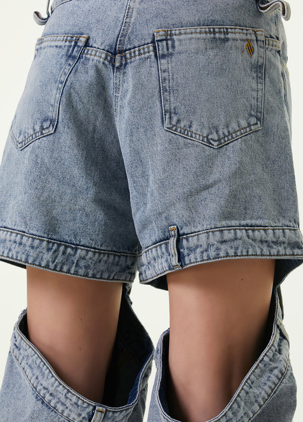 Ashton Cut-out Jeans in light blue denim with strategic knee and thigh cutouts — Attico | Endless UAE