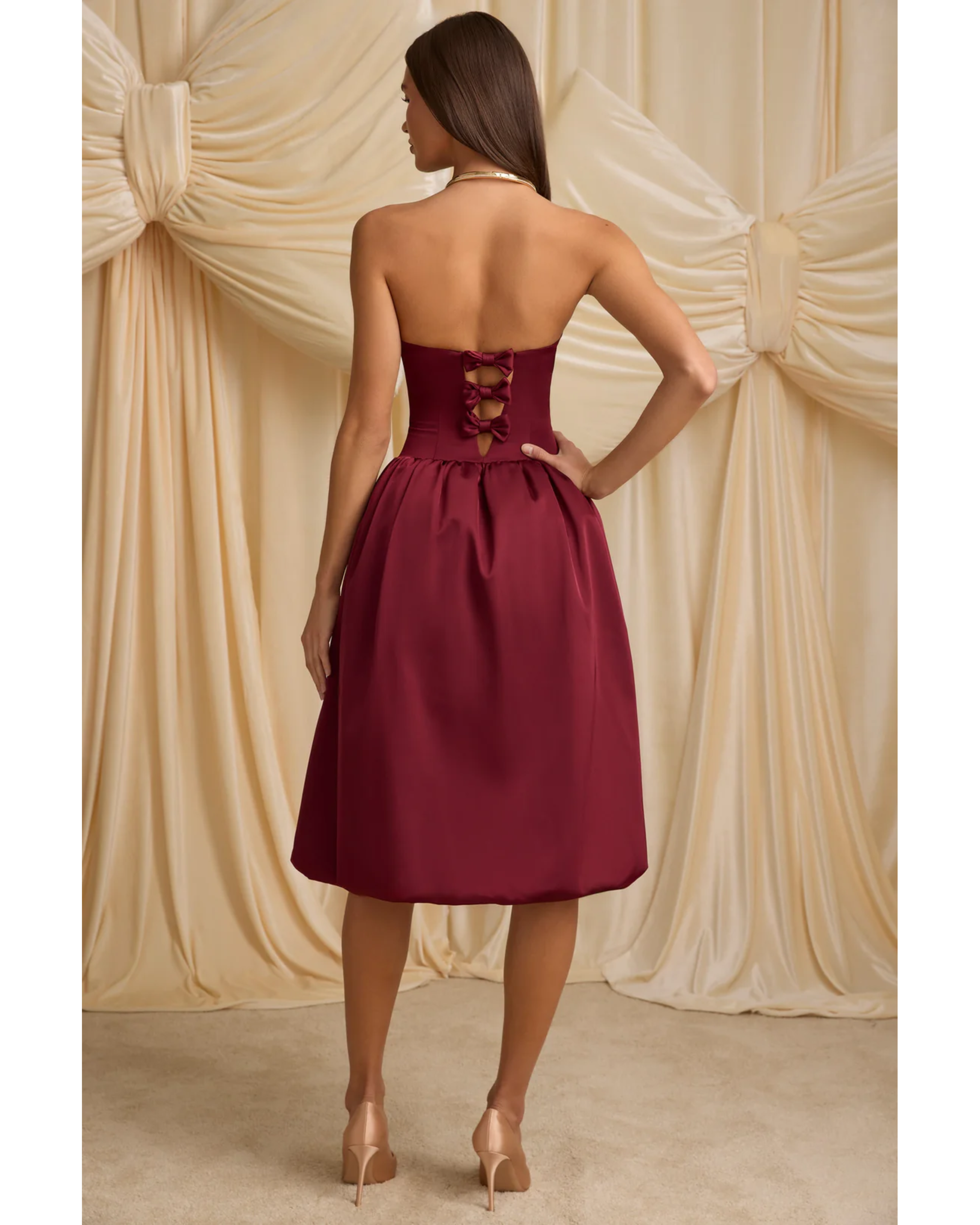 Gloriana Convertible Bow-Detail Bubble Hem Midaxi Dress - Endless - UAE Rental and Resale for Women's Fashion