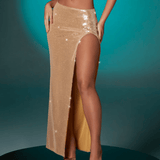 Godiva Flat Sequin Thigh Split Maxi Skirt - Endless - UAE Rental and Resale for Women's Fashion