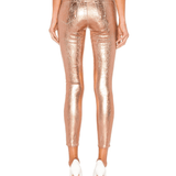 Gold Crackle Foil Cotton High Rise Skinny Margot Jeans - Endless - UAE Rental and Resale for Women's Fashion