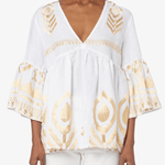 Gold Embroidered Blouse Top - Endless - UAE Rental and Resale for Women's Fashion