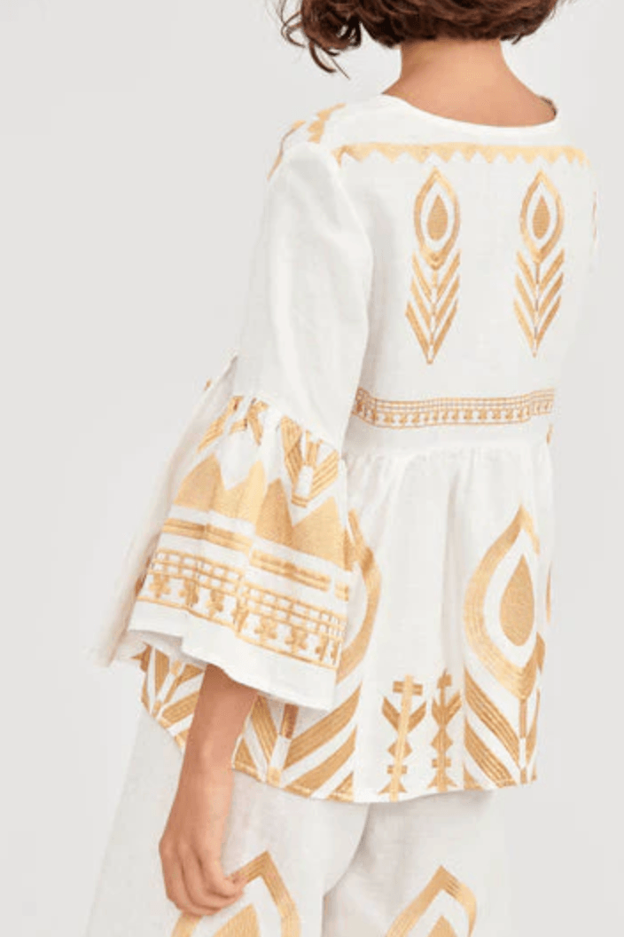 Gold Embroidered Blouse Top - Endless - UAE Rental and Resale for Women's Fashion