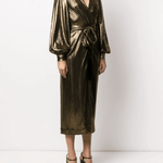 Gold Metallic Midi Dress - Endless - UAE Rental and Resale for Women's Fashion