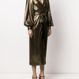 Gold Metallic Midi Dress - Endless - UAE Rental and Resale for Women's Fashion