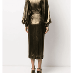 Gold Metallic Midi Dress - Endless - UAE Rental and Resale for Women's Fashion