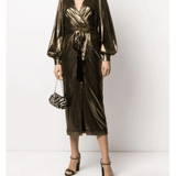 Gold Metallic Midi Dress - Endless - UAE Rental and Resale for Women's Fashion