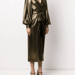 Gold Metallic Midi Dress - Endless - UAE Rental and Resale for Women's Fashion
