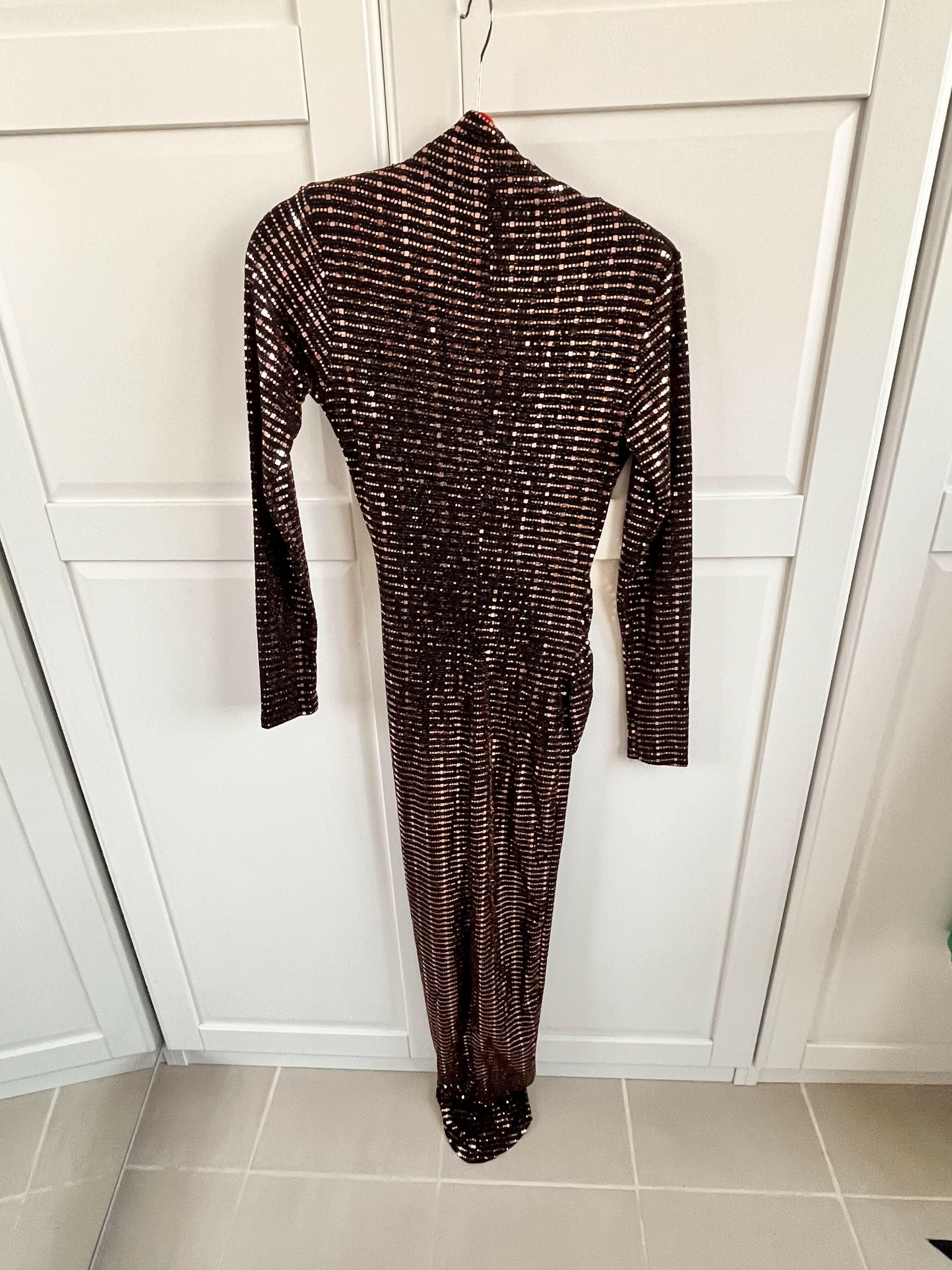 Gold Sequin Midi Wrap Dress - Endless - UAE Rental and Resale for Women's Fashion