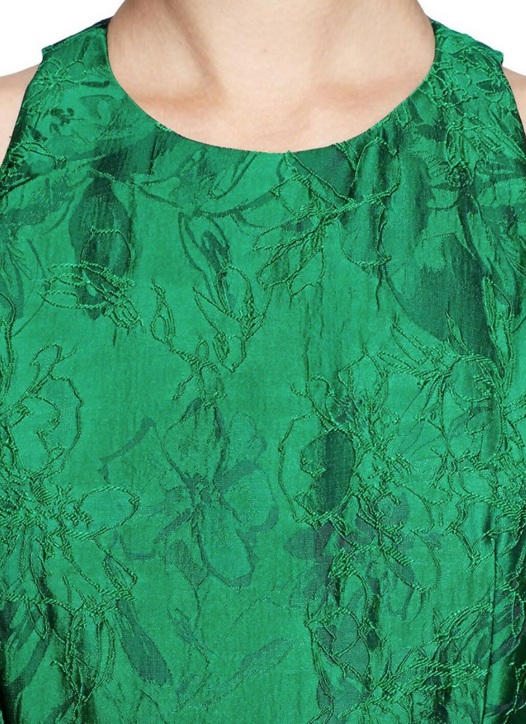 Green Brocade Party Dress - Endless