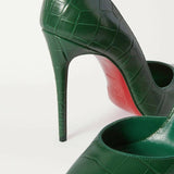 Green Croc Embossed Iriza Pumps - Endless - UAE Rental and Resale for Women's Fashion