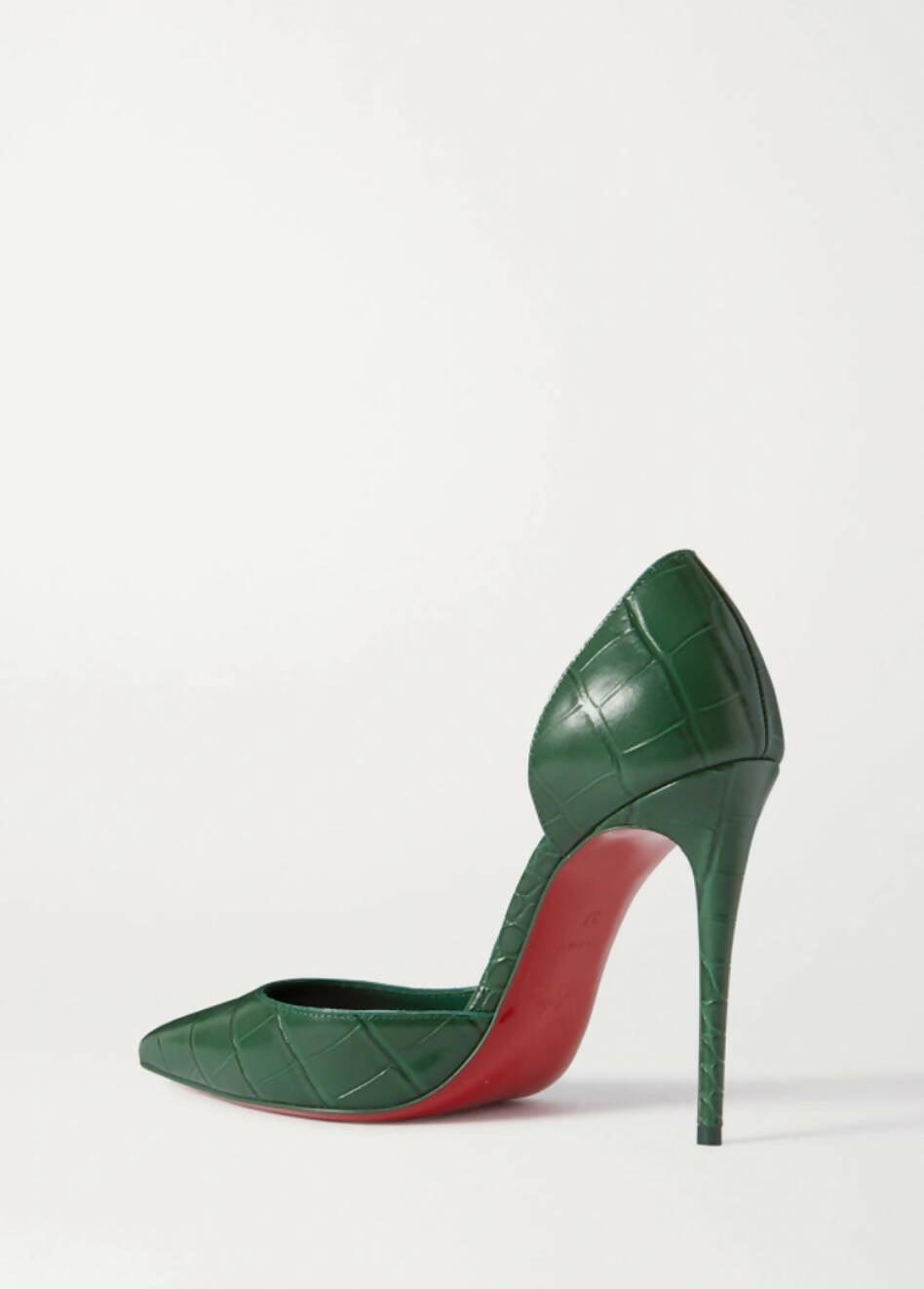 Green Croc Embossed Iriza Pumps - Endless - UAE Rental and Resale for Women's Fashion