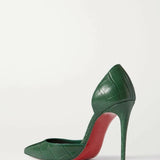 Green Croc Embossed Iriza Pumps - Endless - UAE Rental and Resale for Women's Fashion