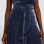 Halter Backless Navy Velvet Jumpsuit - Endless - UAE Rental and Resale for Women's Fashion