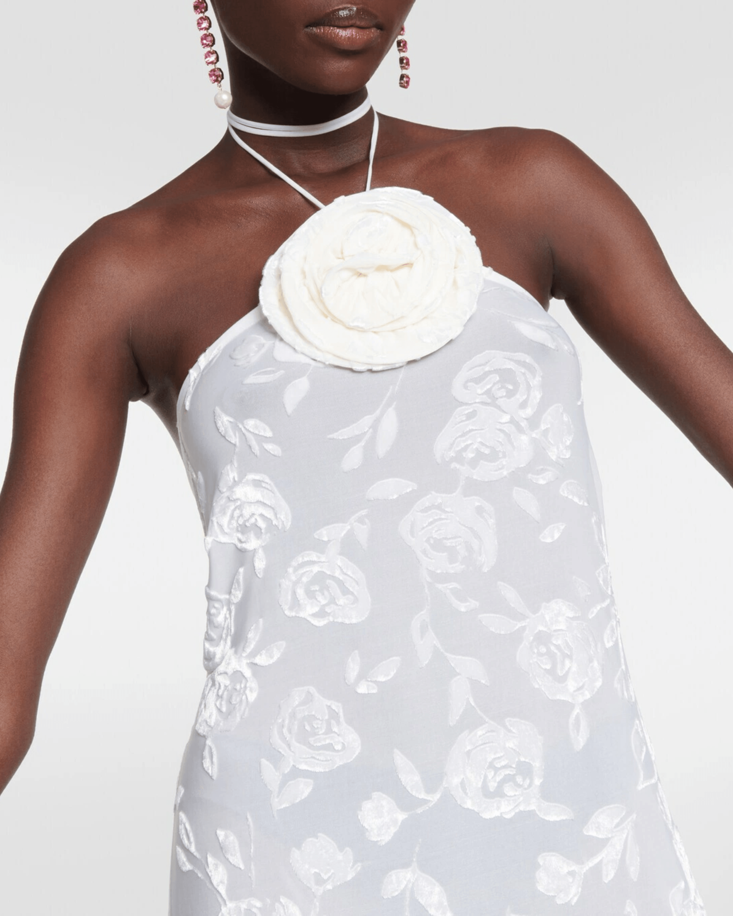 Halterneck Devore Midi Dress - Endless - UAE Rental and Resale for Women's Fashion