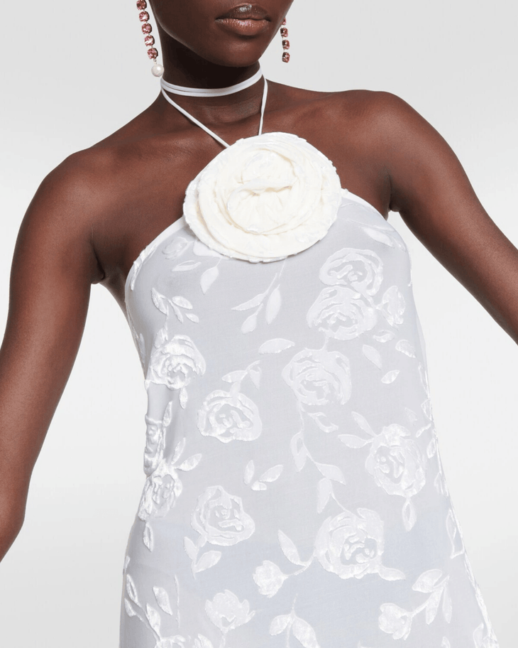 Halterneck Devore Midi Dress - Endless - UAE Rental and Resale for Women's Fashion